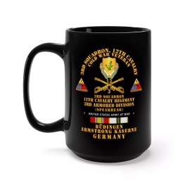 MIP Black Mug 15oz - Army - 3rd Sqdn 12 Cav - 3rd AD - Budingen Germany Cold War