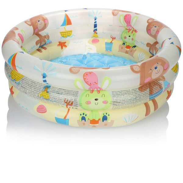 com-four® Round Paddling Pool for Children, Children's Inflatable Pool, Swimming