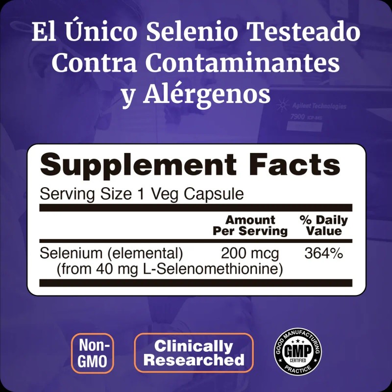 Selenio Libre De Levadura 90 Caps Veganas