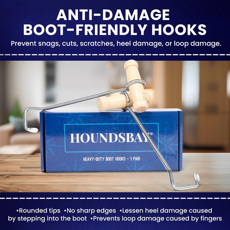 HOUNDSBAY 2 Pack Cowboy Boot Hooks for Men and Women