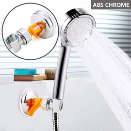 Shower Head Holder Suction Cup, Adjustable Shower Holder Bathroom Suction Cup with 360° Rotatable Shower Holder for Hand Shower, Removable Hand Shower Holder and Wall Mounted Suction Holder