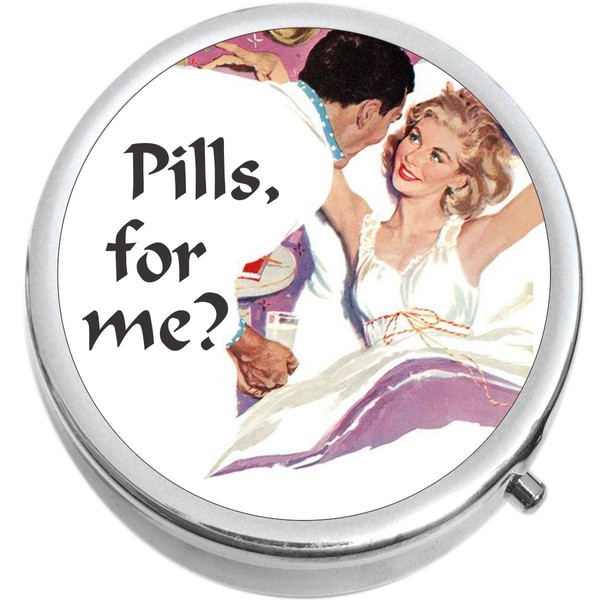 Pills for Me Medicine Vitamin Compact Pill Box - Portable Pillbox case fits in Purse or Pocket