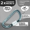 GO!elements Mini Carabiner Micro 6 with Screw Fastener, silver