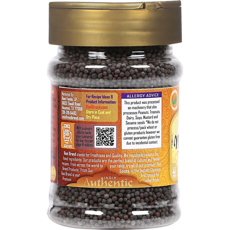 Rani Black Mustard Seeds Whole Spice (Kali Rai) 3.5oz (100g)