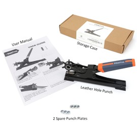 KingTool Desktop Leather Hole Punch Set, Super Heavy Duty Rotary Puncher, Multi Hole Sizes Maker Tool, Make Hole Punch Easier