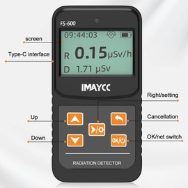 IMAYCC Geiger counter, digital radiation detector with real-time display, can be used in homes, businesses, indoors and outdoors