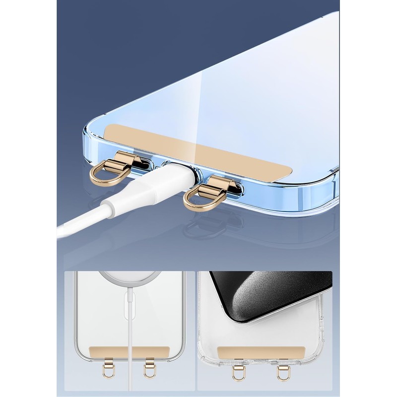 ZXZone Metal Phone Tether Tab, Double Buckle, Anti-Scratch, Metal PhonePatch,
