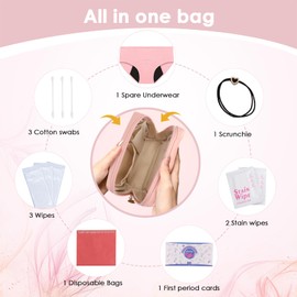 Sanguanlun First Period Kit for Girls,Thoughtful First Period Gift,Essential Starter Kit with Spare Underwear, Wipes,Period Knowledge Cards and More.