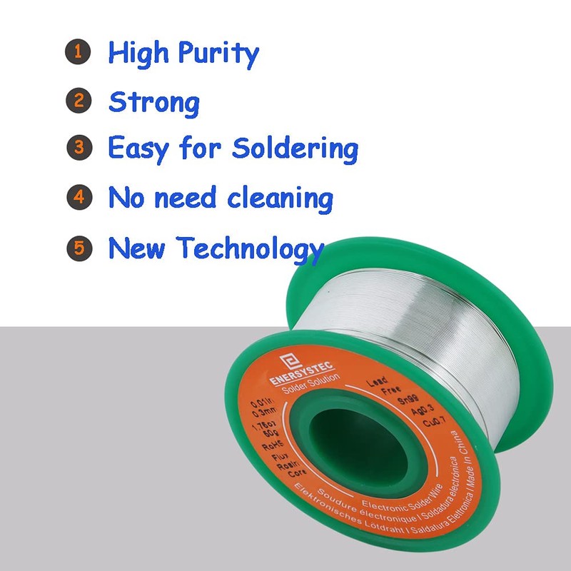 Ultra-Thin Solder Wire 0.01in 0.3mm Rosin Core Flux 2.5, Lead