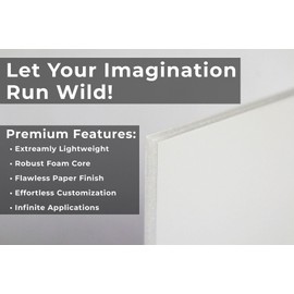 Foamacell-Vision 32" x 40" (3/16") White Polystyrene Foam Board Sheets (Pack of 20). Acid Free. Lightweight & Durable. Easy to Cut, Print, Paint. Great for Signs, Displays, School Projects, DIY