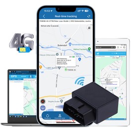 TKMARS GPS Tracker 4G OBD2 Connector for Car, Vehicles, Trucks, Anti-Theft Online Worldwide Multiple Alarm Modes Real-time Tracking with Free App without Subscription
