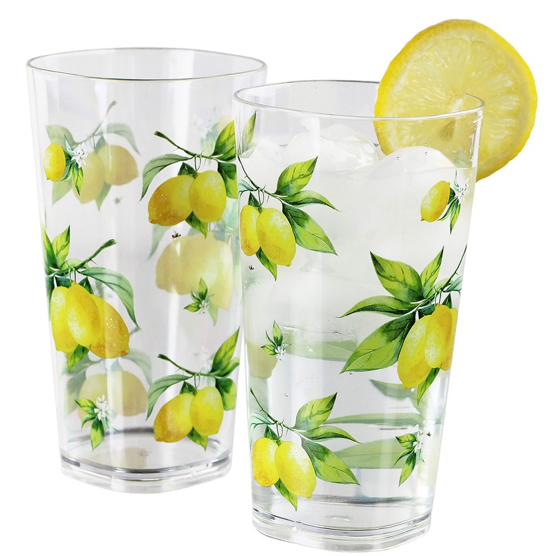 Reston Lloyd Calypso Basics Fresh Lemons 19 oz Acrylic Drinkware