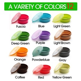 ME.FAN Silicone Collapsible Bowls - Silicone Folding Travel Bowl with Lids - Expandable Food Storage Containers Set - Portable, [27oz]