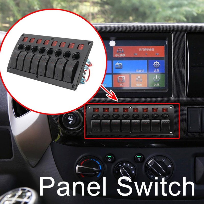 NICCOO 3-in-1 Control Panel 8 Gang Control Panel Switch DC