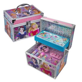 Set de Cosméticos Princesas con Estuche, Brochas y Brillos Labiales, Kit de Belleza para Niñas Creativas - MAKEUPERIA