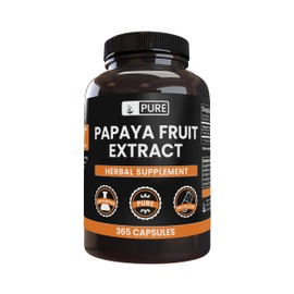 PURE ORIGINAL INGREDIENTS Papaya Extract (365 Capsules) No Magnesium Or Rice Fillers, Always Pure, Lab Verified