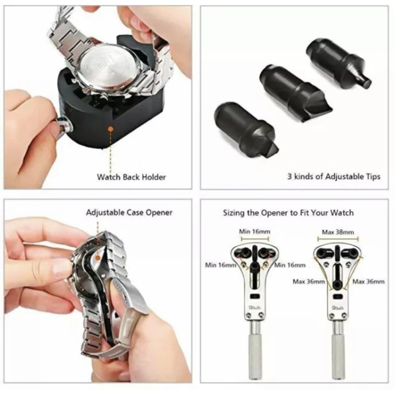 Kingsdun Watch Battery Repair Tool Kit Back Case Opener Upto