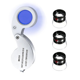 Professional 40X Jewelers Loupe & 15X Stand Magnifier Set