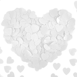 PHIOMUUE 10000 Pieces Heart Shaped Biodegradable Confetti,2.5cm White Biodegradable Wedding Heart Confetti for Wedding Decorations, Birthday Decorations,Anniversary