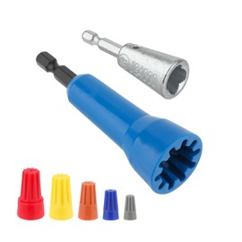 2pcs Wire Twister Tools for Drill, 1/4" Chuck Size Wire Twisting and Stripping Tools Stripper Tools with 5 Sizes Wire Connectors 2-6 Way Quick Stripping Cable Tool for 2.5/4/6mm2 Cables