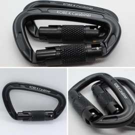 Carabiner Specialty Store Kobe Kari Made in Japan CE Certified, Breaking Strength, 4400 kg (24 kN), Domestic Tested, Aluminum Material, Weight 2.0 oz (57 g), Auto Lock Gate (Twist Lock), Set of 2