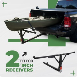 Foldable Truck Bed Extender - 400lb Hitch Mount Heavy Duty Steel Bed Extender for Ladder, Canoe, Kayak, Pipes, Lumber