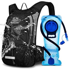 Mothybot Insulated 1.5L 3L Hydration Backpack Pack with Water Bladder, Large Capacity Lightweight Hiking Daypack for Women, Men, kids - Waist Pouches & Cooler Layer, for Running, Biking, Rave,Festival