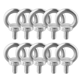 Pack of 10 304 Stainless Steel Eye Bolts, M8 Eye Bolts, Eye Bolts Hardware, Eye Bolt, Eye Bolt for Hanging, for Attaching and Hanging (M8 x 10)