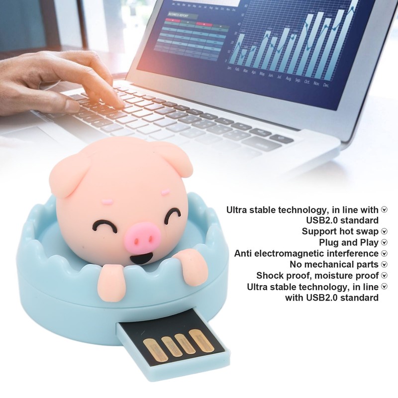 U Disk Cute Pig USB Interface Hot Swap Anti Electromagnetic