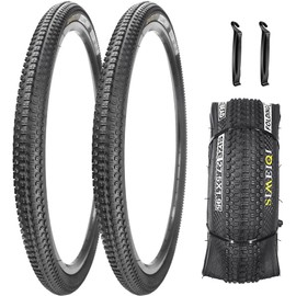 2 Pack Anti-Puncture 27.5"x1.95" Bike Tires with 2 Levers and with or Without 2 Inner Tubes (27.5x1.95-2 Tires 2 Levers)