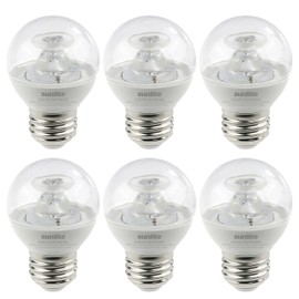 Sunlite G16 LED Dimmable Decorative Globe Vanity Light Bulbs, Clear, 7W (60W Equiv.), 500 Lumens, Medium E26 Base, Mirror Lights for Bedroom and Bathroom, 120V, ETL Listed, 4000K Cool White, 6 Pack