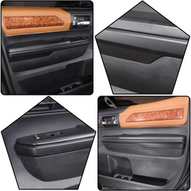 Car interior door handle armrest trim cover Compatible with Toyota Tundra 2014-2021 interior door handle armrest panel trim accessories (not suitable for dual cab models!)(Door trim matte black)