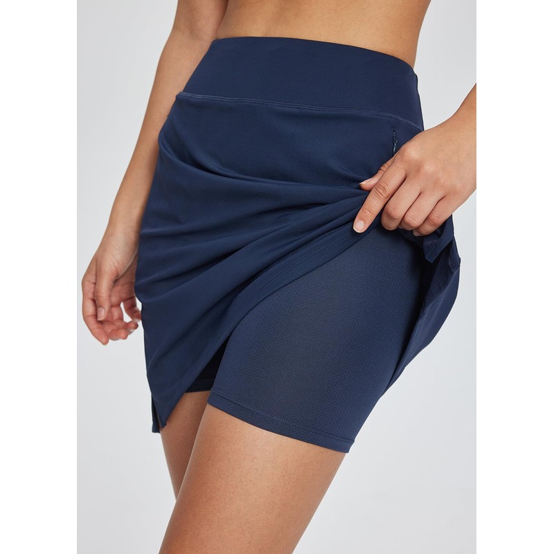 BALEAF Women's Running Cotton 5 A-line Skirt, B-Blue