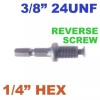 SCT-888 1 pc 1/4 Hex Adapter to 3/8"-24UNF Thread with