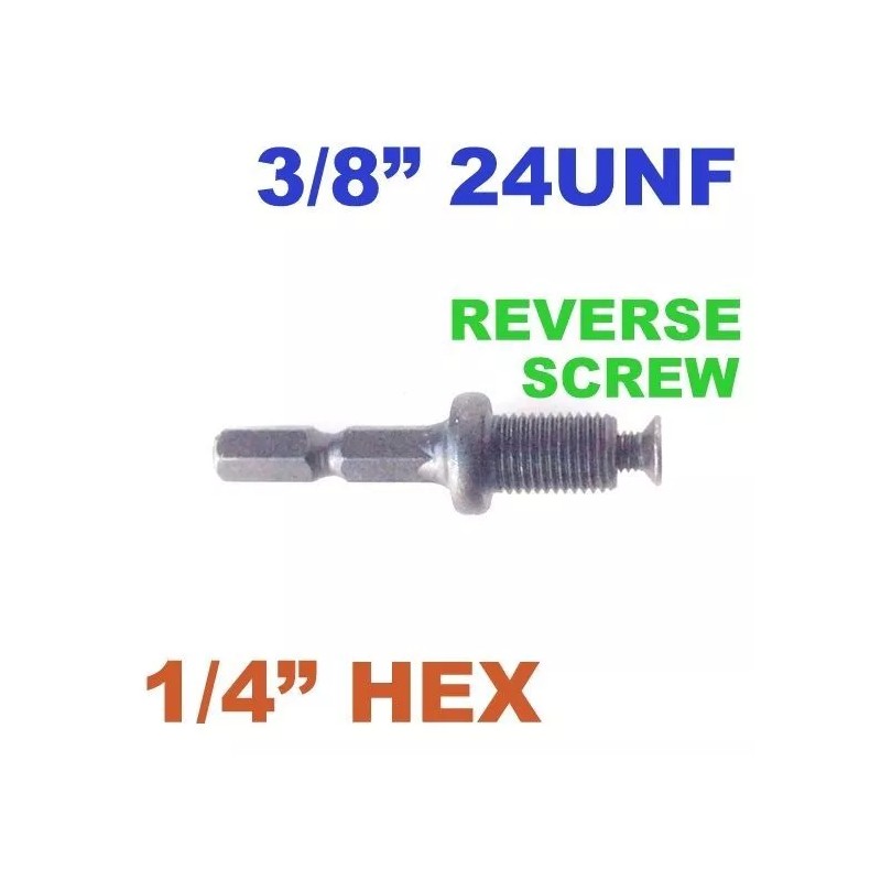 SCT-888 1 pc 1/4 Hex Adapter to 3/8"-24UNF Thread with