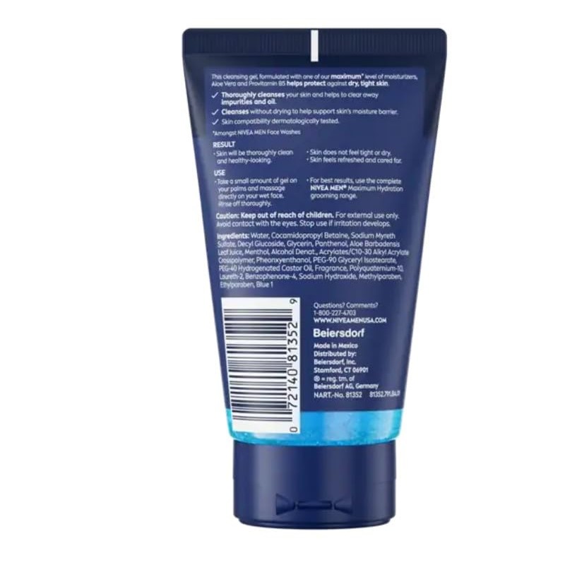 Nivea Men Max Hydration Moisturizing Face Wash, 5 Ounces (2