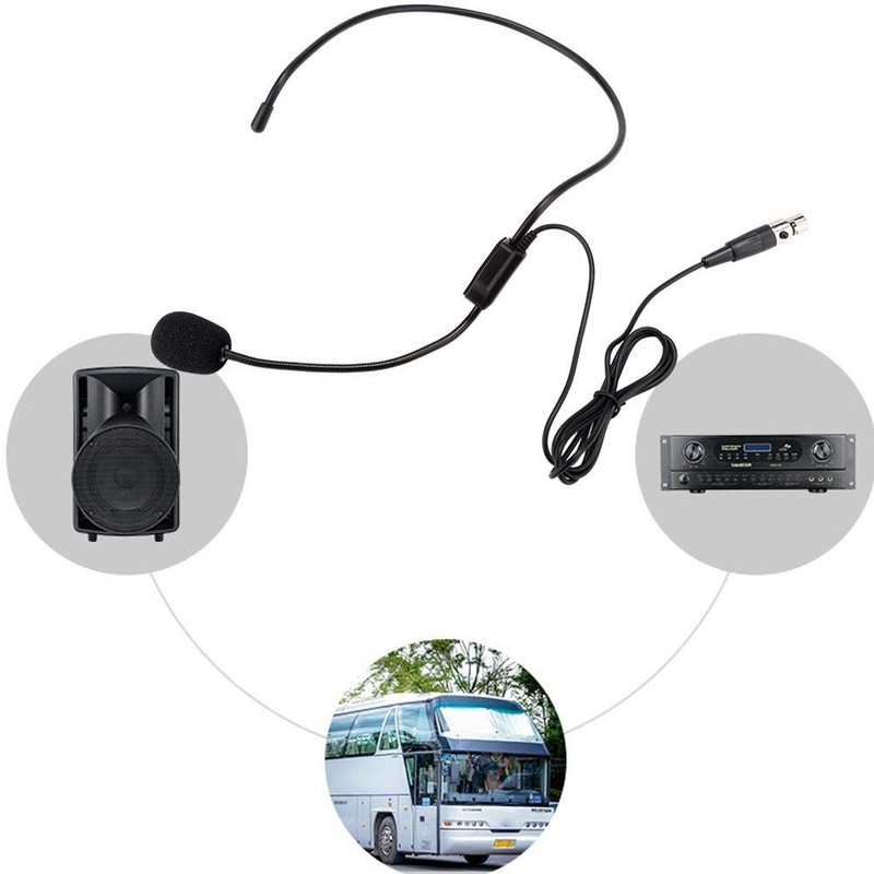 ASHATA Headset Headworn, 3 Pin XLR Microphone TA3F Connector Condenser