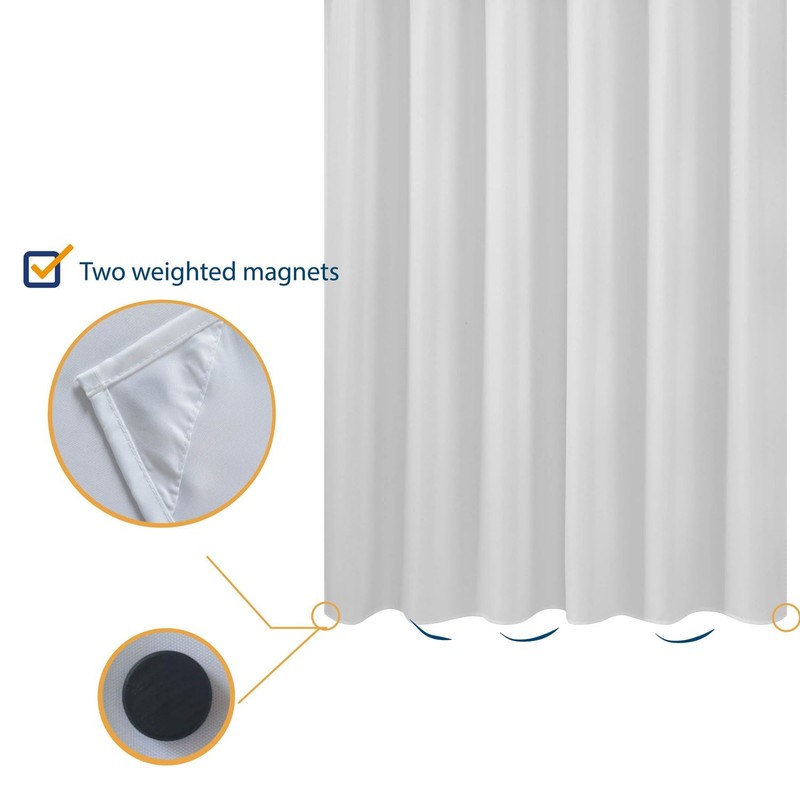 N&Y HOME Fabric Shower Curtain Liner 69 x 70 inches,