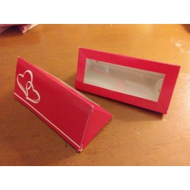 Unbranded Place Card Favors 24 pcs Triangle Red Two White Hearts Corner Folding Required!