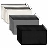 Vantasii Pack of 15 Empty Cotton/Canvas Zipper Bags, Black +