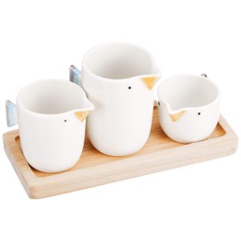 Nishikai Pottery Hasami Ware H.Craft tori 3-Piece Mini Pot 42926 Approx. S - W 5 x D 4 x H 3 cm, M - W 5 x D 4.5 cm, L - W 5.5 x D 4.5 x H 6.5 cm