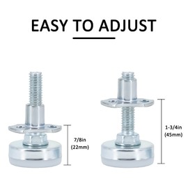 Artilife Heavy Furniture Leveling Tee Nut Kit,Adjustable Furniture Levelers Leveling Legs for Tables Chairs Cabinets,T- Nut Kit 3/8”-16 Thread, Large Base,w/4 Felt Pads,12Screws (8)