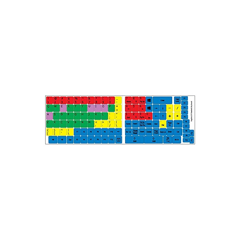Learning English US Colored PC Keyboard Decals
