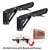 Sumnacon Sturdy Folding Shelf Brackets - Heavy Duty Black Metal