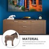 LOGOFUN Wooden Donkey Figurine Wood Carved Statue Handmade Lifelike Animal