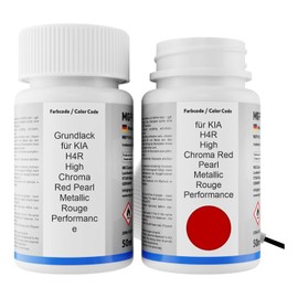 MG PRIME Autolack Lackstift Set für KIA H4R High Chroma Red Pearl Metallic/Rouge Performance Grundlack Basislack Klarlack je 50ml