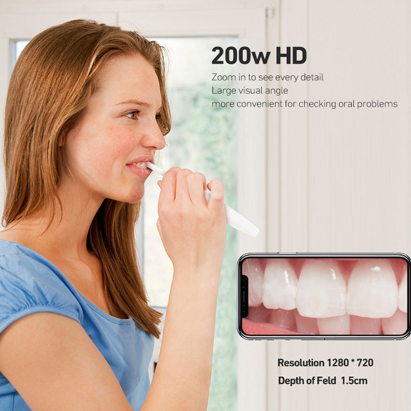 Oral Endoscope Camera HD Wide Angle IP67 Waterproof 1400mAh Battery