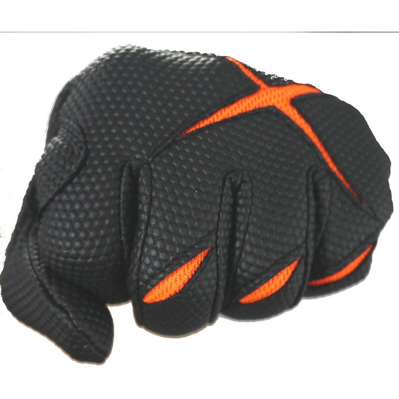 [PROHANDS] Synthetic Leather PU Embossed Gloves, PU-605, Orange, L Size