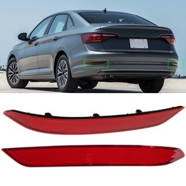 Abodvu Compatible with Volkswagen Jetta Sedan Rear Bumper Reflector 2019-2021,Left Driver & Right Passenger Side Red Marker Trim Replace for 17A945105,17A945106,Jetta Back Reflector Light W/O Bulb,2PC