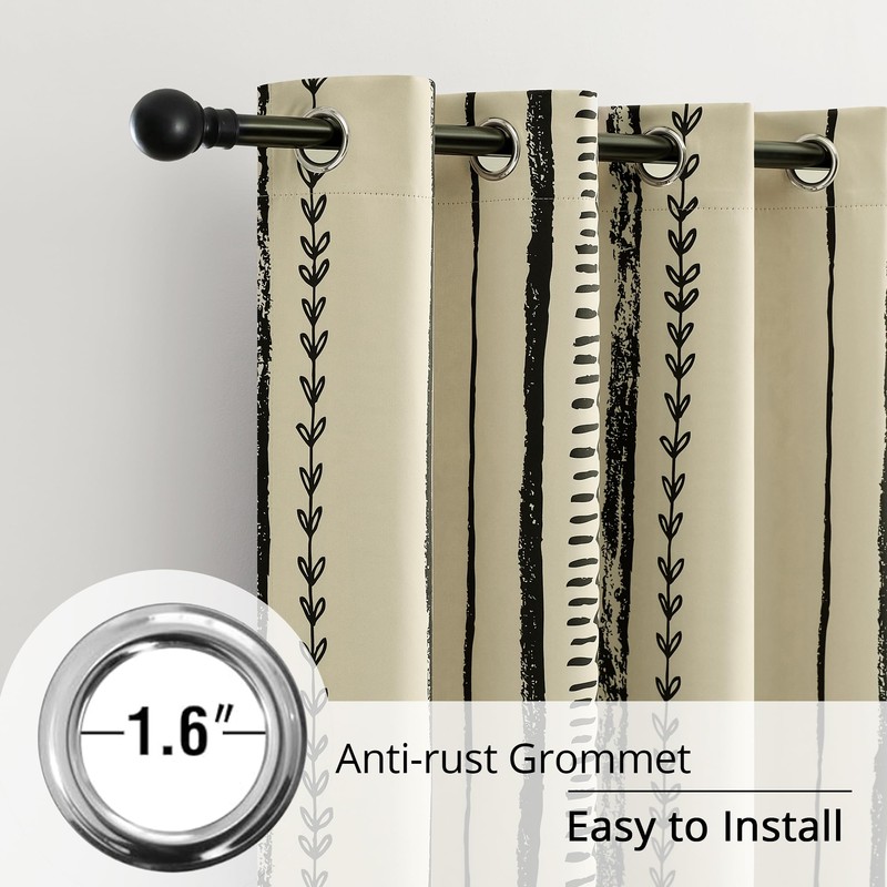 BOHOMOCASA Boho Blackout Curtains, 100% Blackout, Thermal Insulated, Noise Reducing,